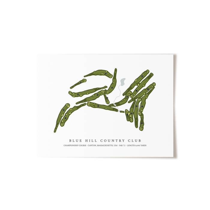 Blue Hill Country Club - Championship Course | Golf Course Map | Unframed