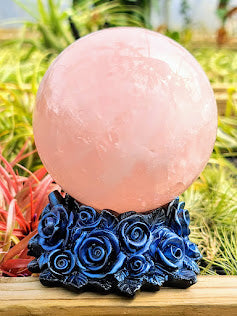 Blue Rose Crystal Stand