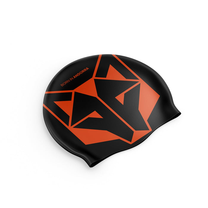 Bonnet natation - Black & Fluo Orange
