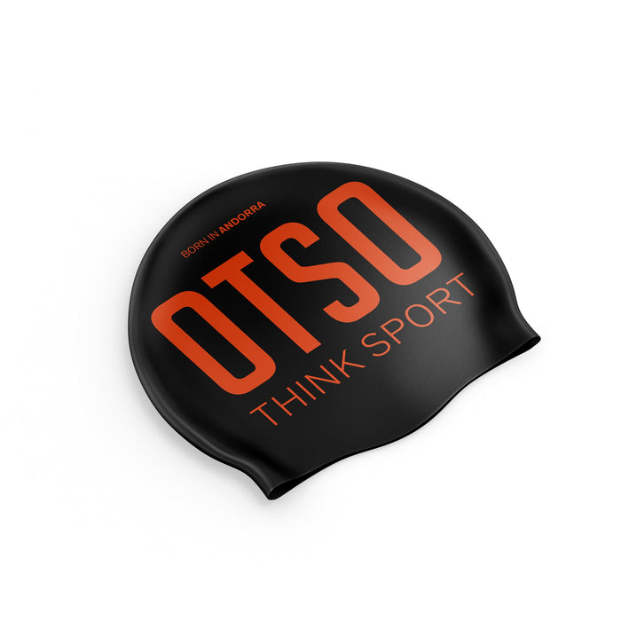 Bonnet natation - Black & Fluo Orange