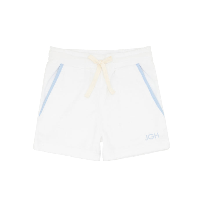boys white french terry short