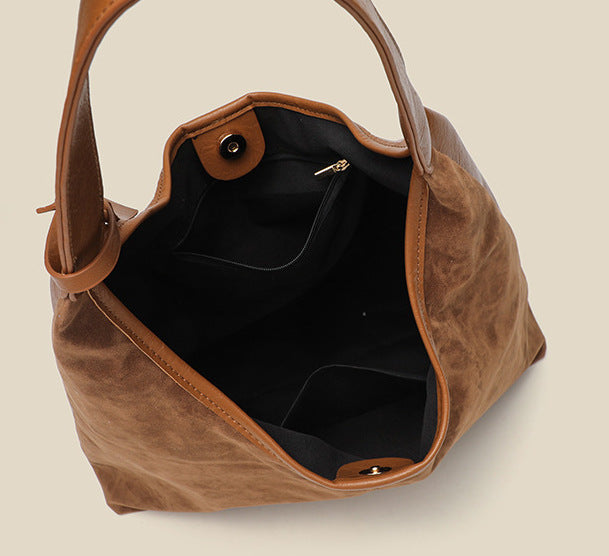 BP909 - Suede Shoulder Bucket Bag