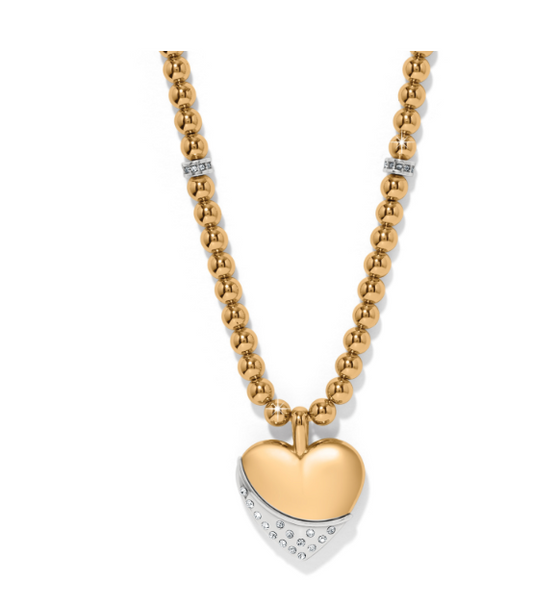 Brighton - Meridian Petite Wave Heart Necklace - Gold