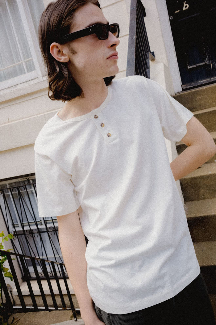 Men's Brixton Baseline Henley T-Shirt in the color Off White Vintage Wash - Men's Lifestyle image