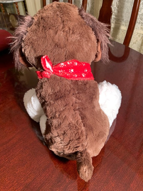 Brown and White Soft Puppy Plush Animal Sits 11 Inches High! - Cute Plush Toy Gift