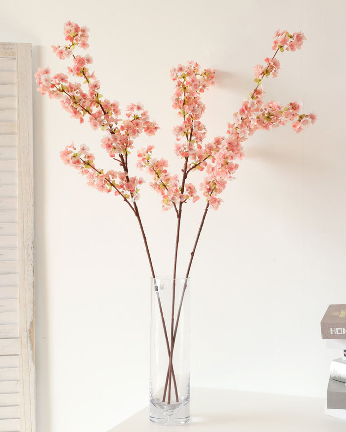 Bulk 40" Extra Long Cherry Blossoms Stems Silk Flowers for Tall Vases Wholesale