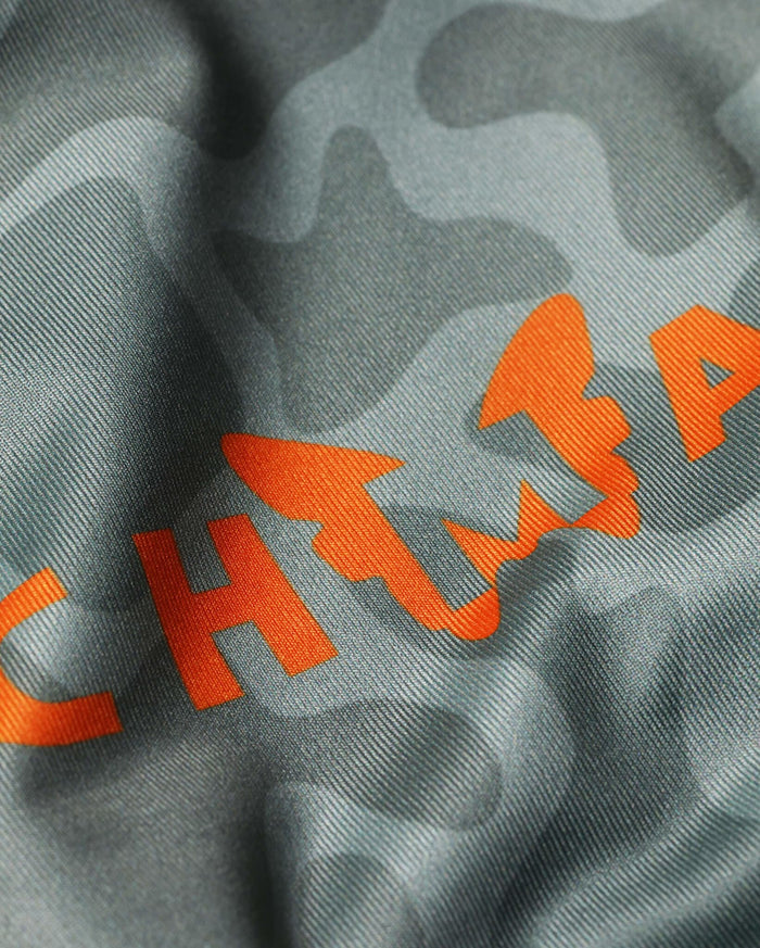 Camo Tech Tee Chest Detail, Orange Benchmade Logo on Jersey-Knit Polyester | Benchmade Knife Co.