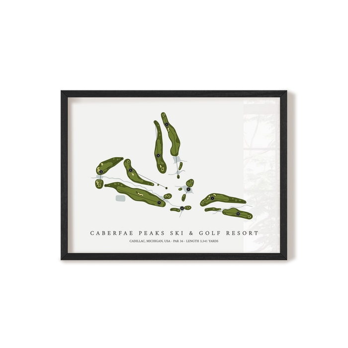 Caberfae Peaks Ski & Golf Resort | Golf Course Map | Black Frame