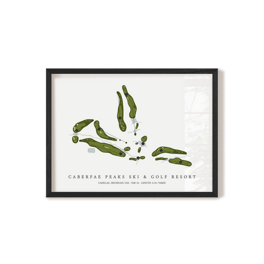 Caberfae Peaks Ski & Golf Resort | Golf Course Map | Black Frame