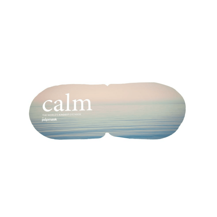 Calm Self Warming Pressure Point Eye Mask - Single | Popmask featuring a serene ocean scene design, promoting relaxation, skincare, and wellness recovery.