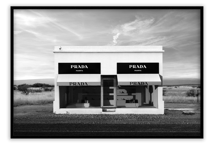 Canvas Print 50x70cm / Black Prada Texas BW Prada Texas BW Wall Art : Ready to hang framed artwork. Brand