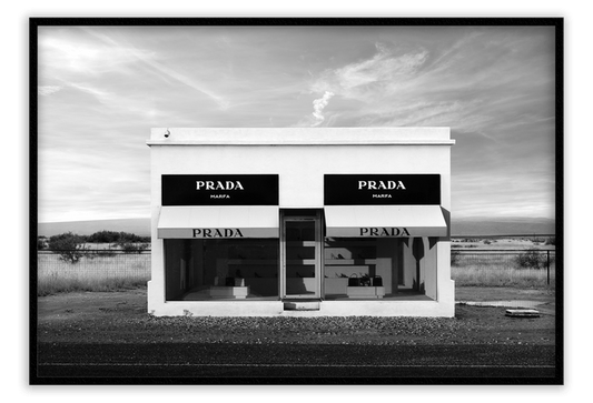 Canvas Print 50x70cm / Black Prada Texas BW Prada Texas BW Wall Art : Ready to hang framed artwork. Brand