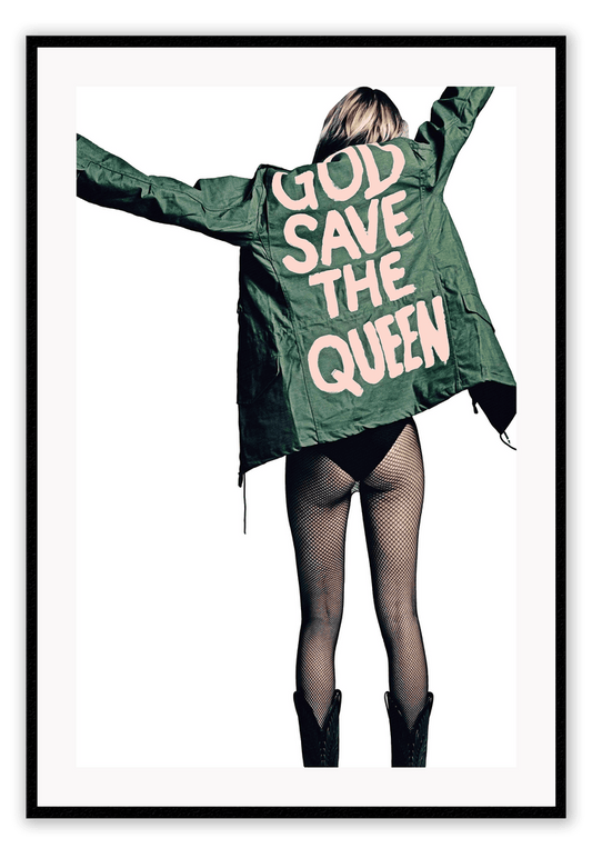 Canvas Print 50x70cm / Black Save The Queen Save the Queen Framed Prints Brand