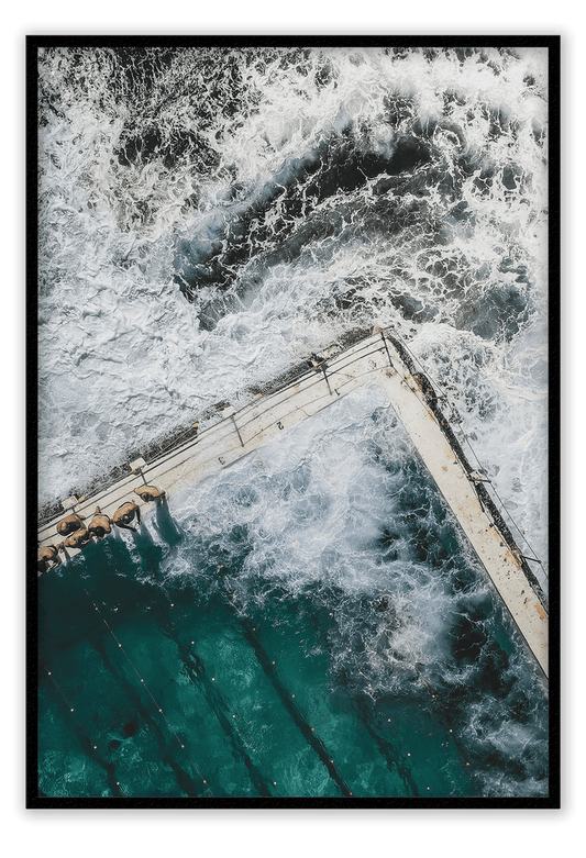 Canvas Print 50x70cm / Black Swell Swell Wall Art : Ready to hang framed artwork. Brand