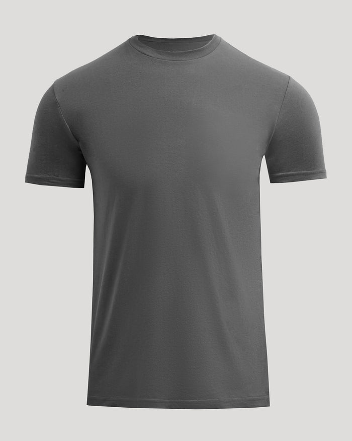 Carbon Classic Crew Neck T-shirt, solid charcoal-gray, short-sleeved, crew-neck design.