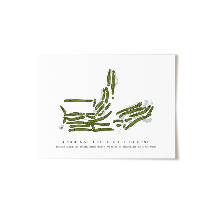 Cardinal Creek Golf Course | Golf Course Map | Unframed