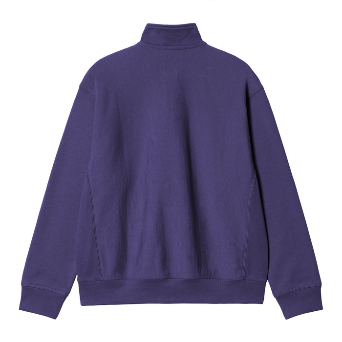 Carhartt  WIP American Script Half Zip Crewneck Aura