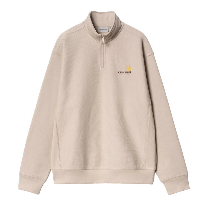 Carhartt  WIP American Script Half Zip Crewneck Fleur De Sel