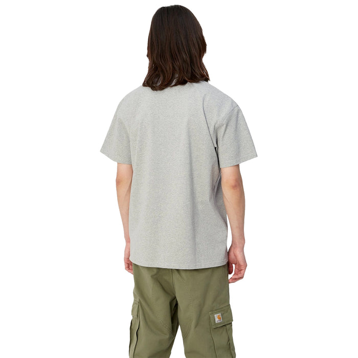 Carhartt WIP American Script T-Shirt Grey Heather