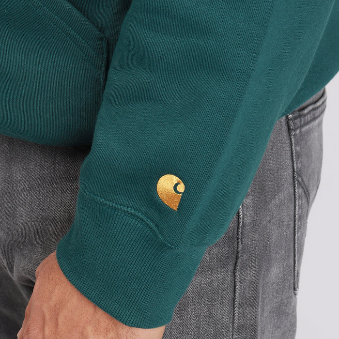 Carhartt WIP Chase Neck Zip Sweat Botanic/Gold