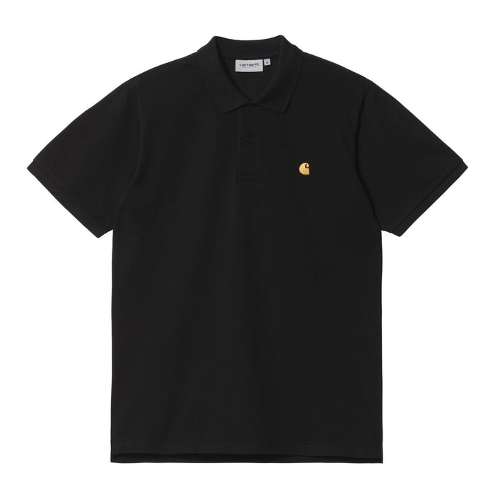 Carhartt WIP Chase Pique Polo T-Shirt Black/Gold