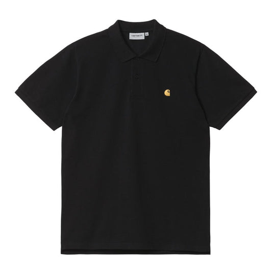 Carhartt WIP Chase Pique Polo T-Shirt Black/Gold