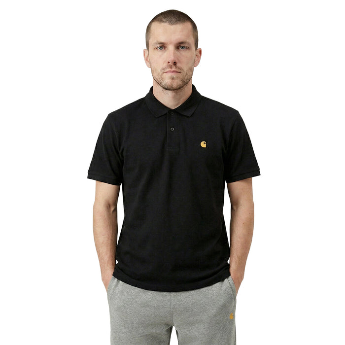 Carhartt WIP Chase Pique Polo T-Shirt Black/Gold
