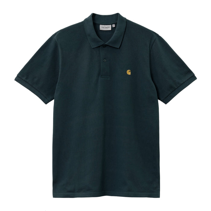 Carhartt WIP Chase Pique Polo T-Shirt Botanic/Gold