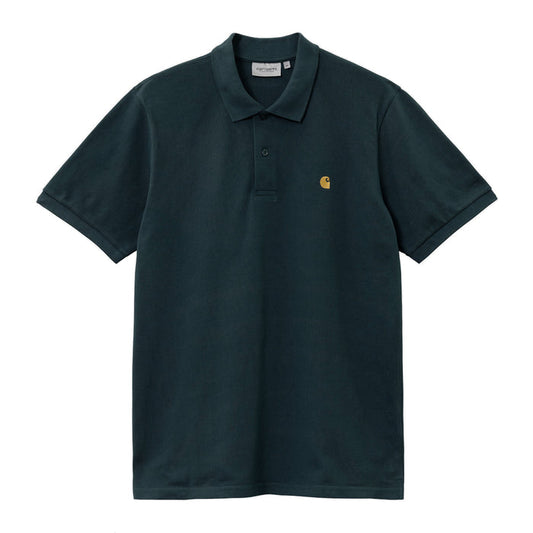 Carhartt WIP Chase Pique Polo T-Shirt Botanic/Gold