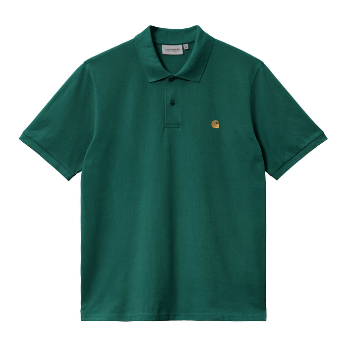 Carhartt WIP Chase Pique Polo T-Shirt Chervil/Gold