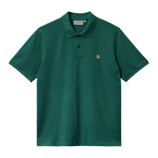 Carhartt WIP Chase Pique Polo T-Shirt Chervil/Gold