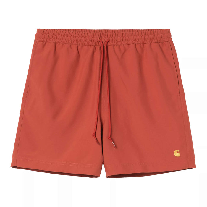 Carhartt WIP Chase Swim Trunks Dark Oxide Red/Gold