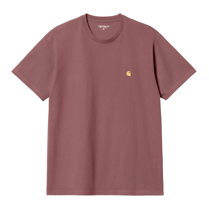 Carhartt WIP Chase T-Shirt Dusty Fuchsia/Gold