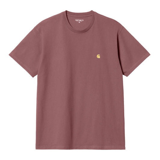 Carhartt WIP Chase T-Shirt Dusty Fuchsia/Gold