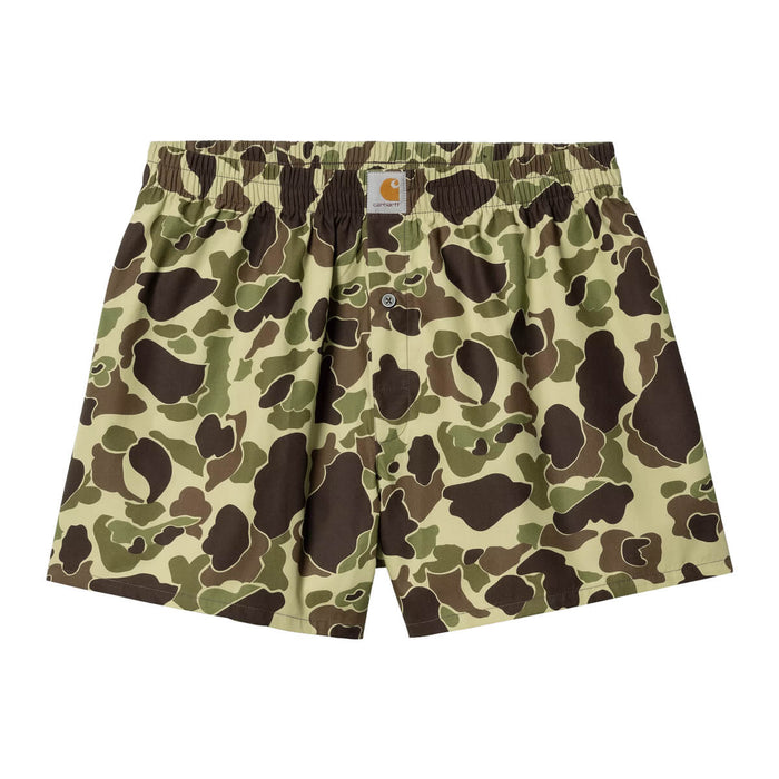 Carhartt WIP Cotton Script Boxer Shorts Camo Duck Green