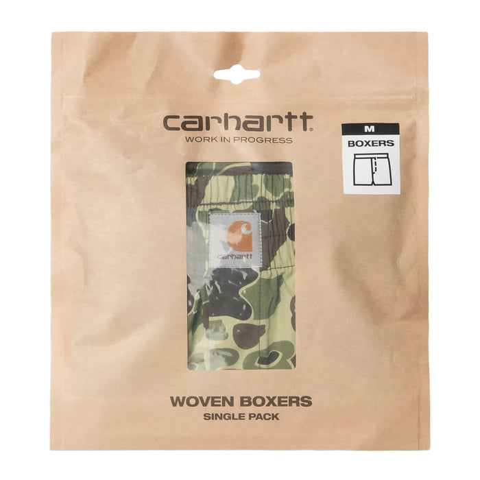 Carhartt WIP Cotton Script Boxer Shorts Camo Duck Green