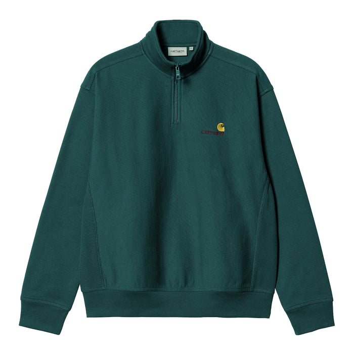 Carhartt WIP Half Zip American Script Crewneck Botanic