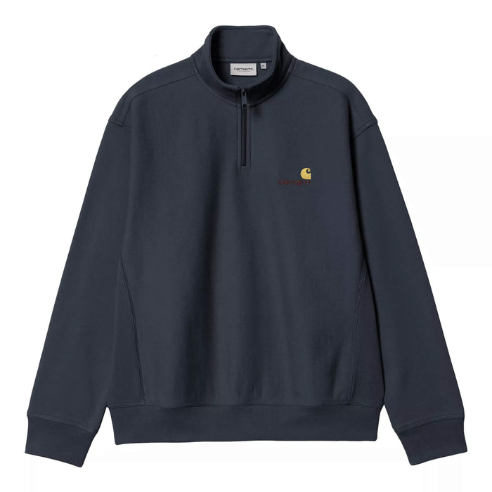 Carhartt WIP Half Zip American Script Crewneck Deep Night
