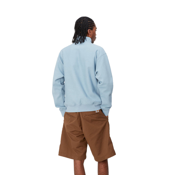 Carhartt WIP Half Zip American Script Crewneck Frosted Blue