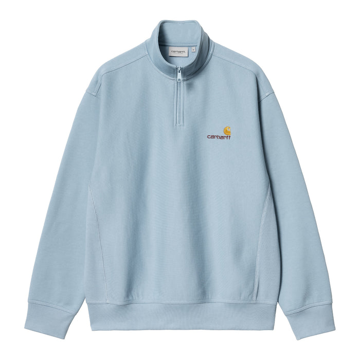 Carhartt WIP Half Zip American Script Crewneck Frosted Blue