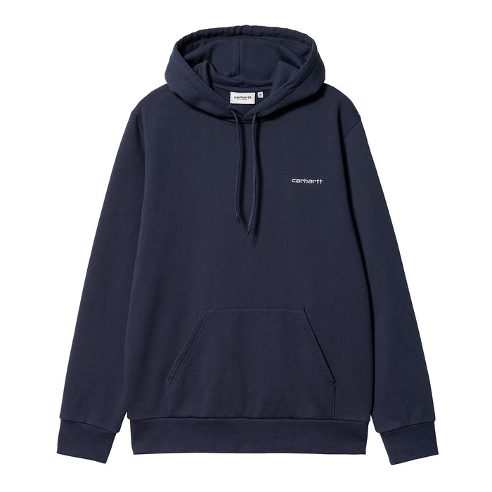 Carhartt WIP Hooded Script Embroidery Sweat Blue/White