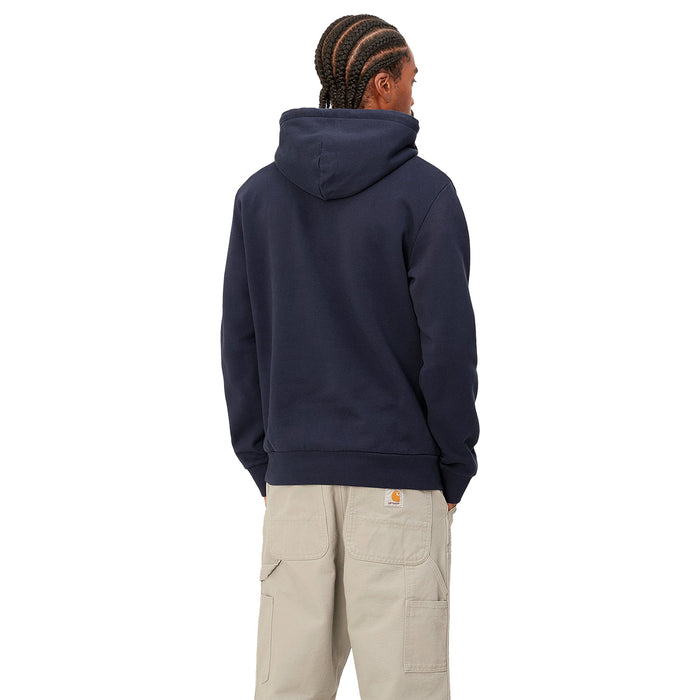 Carhartt WIP Hooded Script Embroidery Sweat Blue/White
