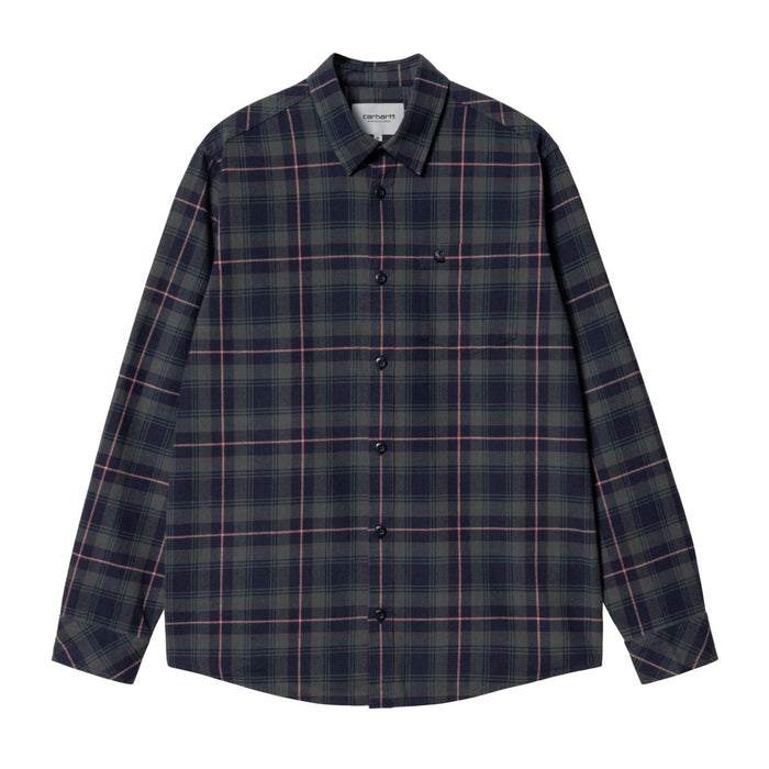 Carhartt WIP Lermond Check Shirt Juniper / Dark Navy