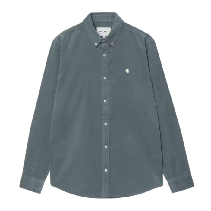 Carhartt WIP Madison Cord Fine Hemd Shirt Cozy Blue / Wax
