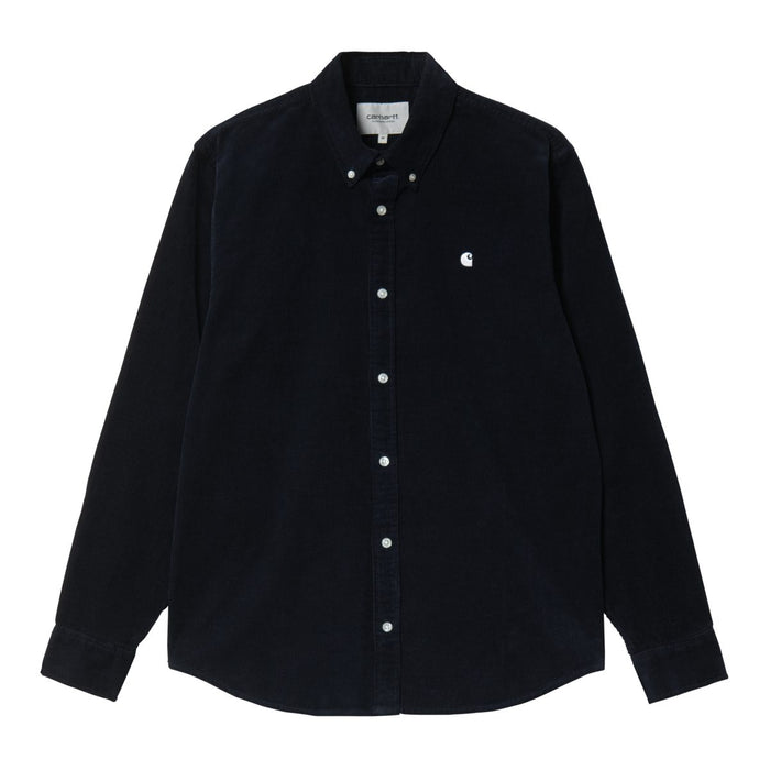 Carhartt WIP Madison Cord Fine Hemd Shirt Dark Navy / White
