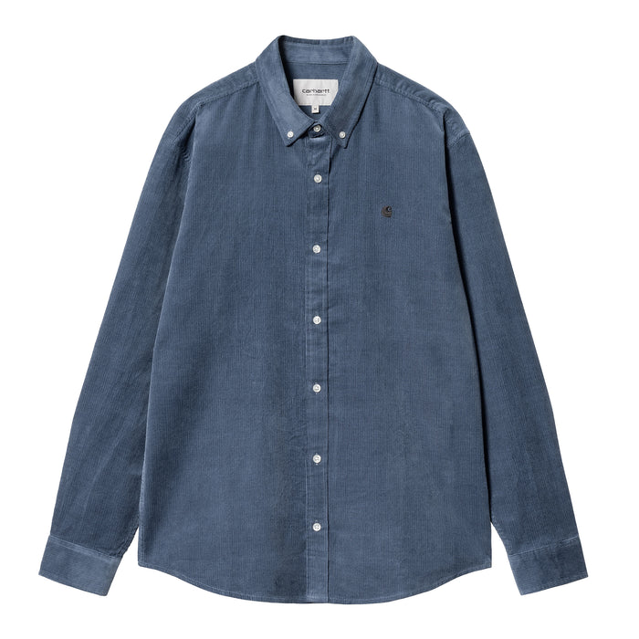 Carhartt WIP Madison Cord Fine Hemd Shirt Hudson Blue/Black