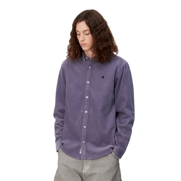 Carhartt WIP Madison Cord Hemd Shirt Glassy Purple