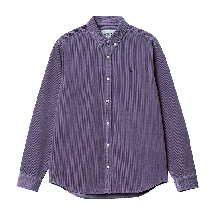 Carhartt WIP Madison Cord Hemd Shirt Glassy Purple