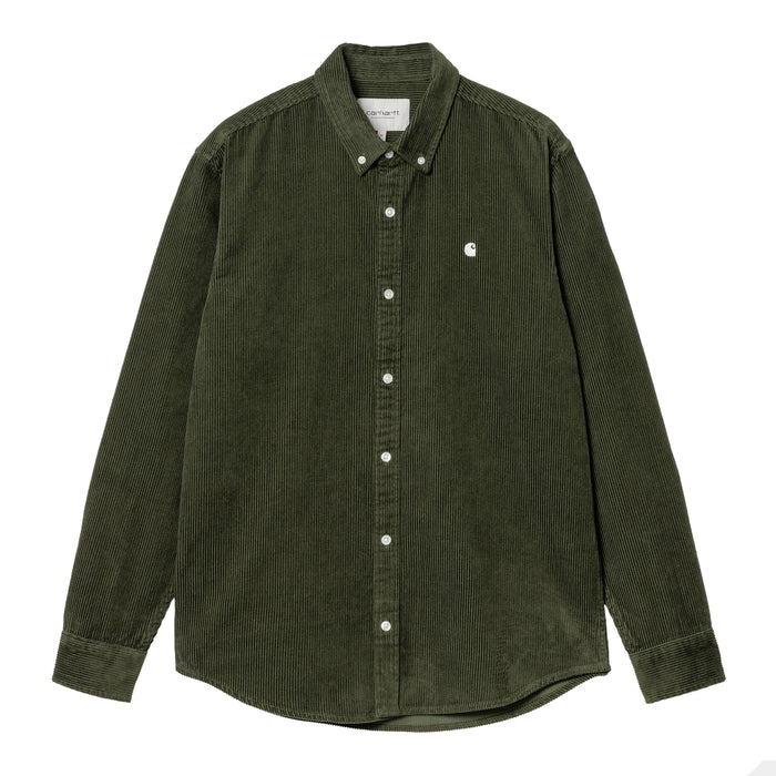 Carhartt WIP Madison Cord L/S Hemd Tarragon Wax