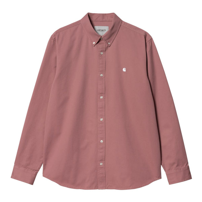 Carhartt WIP Madison Shirt Hemd Dahlia/White
